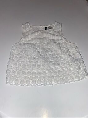 Divided By H&M White Floral Lace Camisole Top